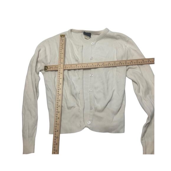 White Vintage 100% Cotton Super Soft Cardigan Relaxed Fit Size Small - Picture 3 of 5